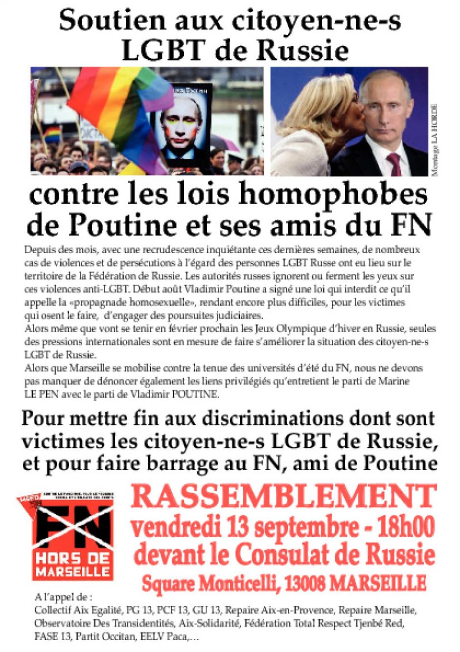 Soutien aux citoyen-ne-s LGBT de Russie